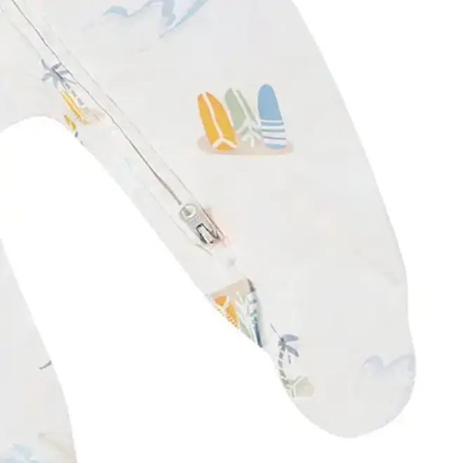 One-Piece Zip Footed Sleeper (Bamboo Jersey) - Pastel Waves
