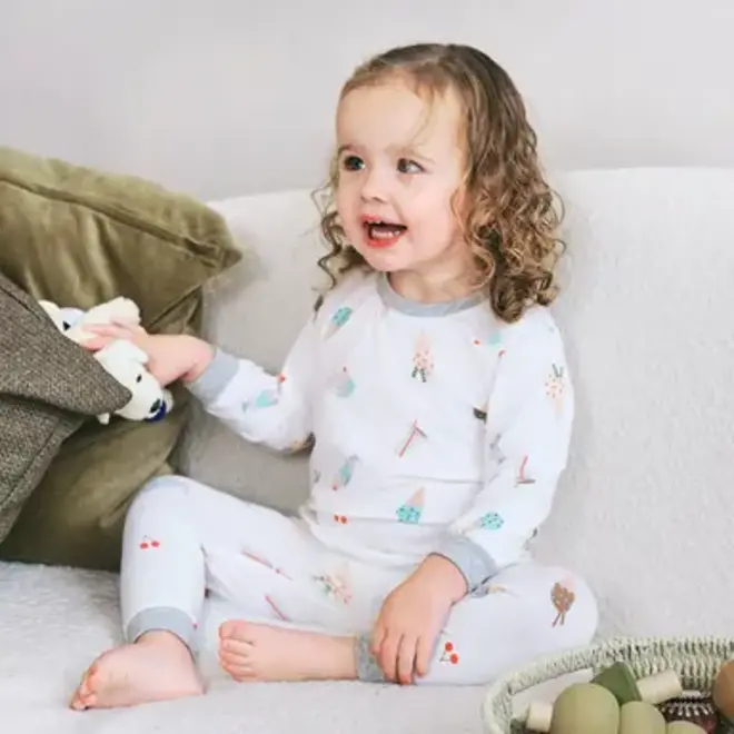Two-Piece Long Sleeve PJ Set (Bamboo Jersey) - Ice Cream Summer