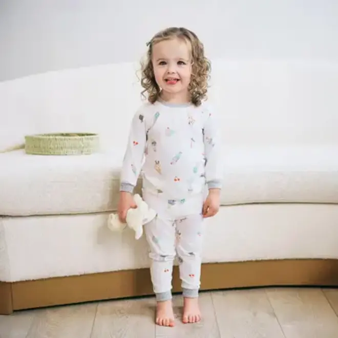 Two-Piece Long Sleeve PJ Set (Bamboo Jersey) - Ice Cream Summer