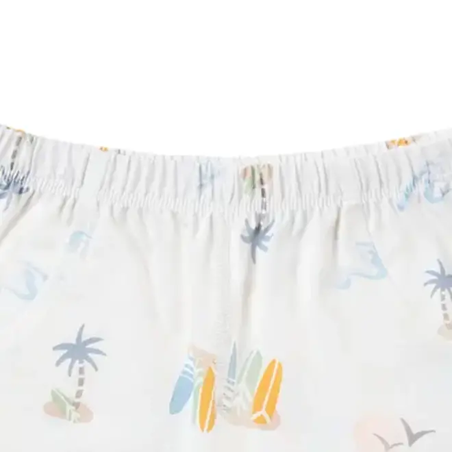 Short Sleeve Two-Piece PJ Set (Bamboo Jersey) - Pastel Waves