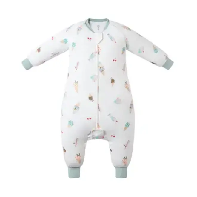 Long Sleeve Footed Sleep Bag 1.0 TOG (Avocado Bamboo) - Ice Cream Summer