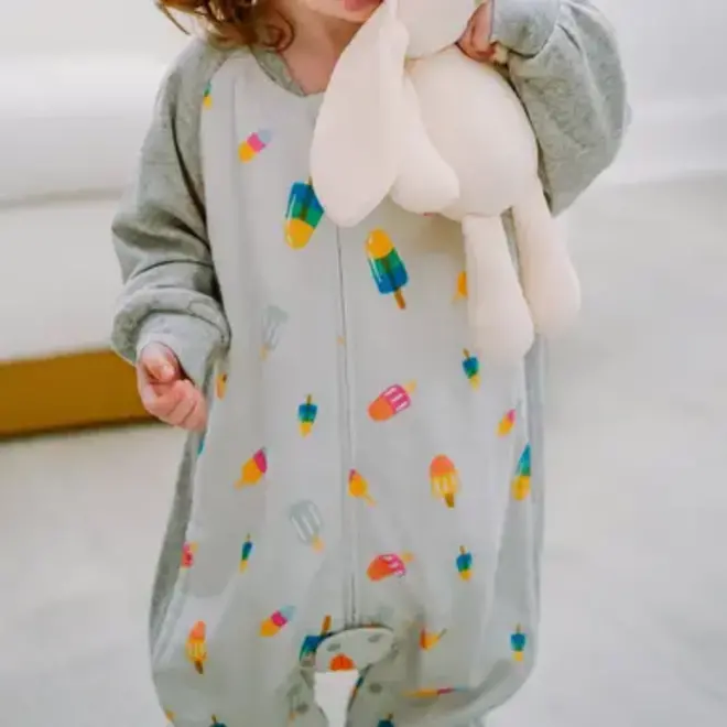 Long Sleeve Footed Sleep Bag 1.0 TOG (Bamboo) - Summer Pop