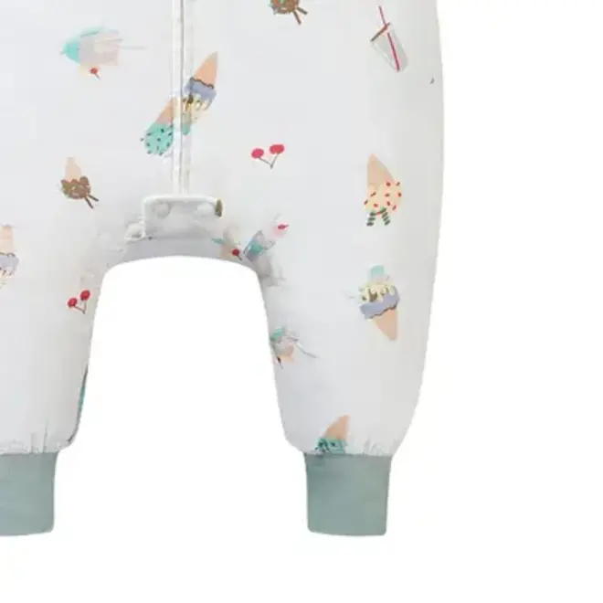 Long Sleeve Footed Sleep Bag 0.6 TOG (Bamboo Pima) - Ice Cream Summer
