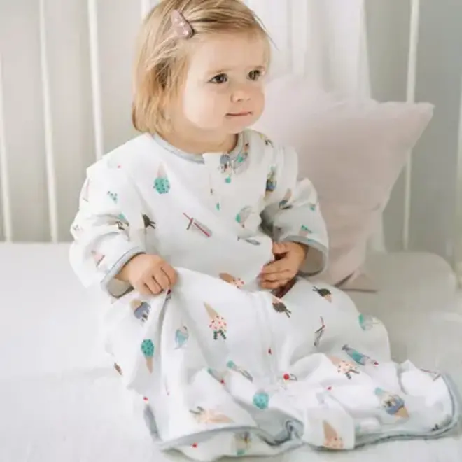 Removable 3/4 Sleeve Sleep Bag 0.6 TOG (Bamboo) - Ice Cream Summer