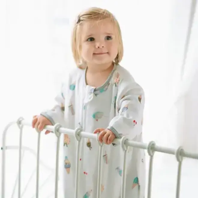 Removable 3/4 Sleeve Sleep Bag 0.6 TOG (Bamboo) - Ice Cream Summer