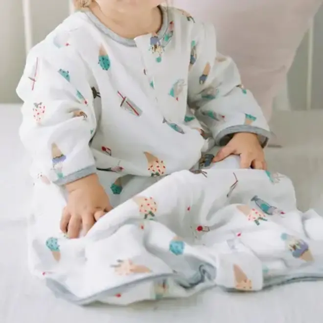 Removable 3/4 Sleeve Sleep Bag 0.6 TOG (Bamboo) - Ice Cream Summer