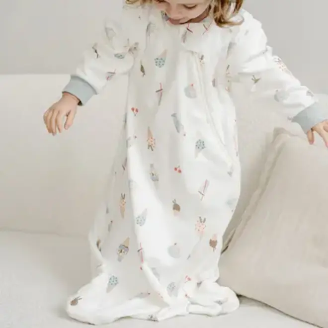 Removable Long Sleeve Sleep Bag 1.0 TOG (Organic Cotton) - Ice Cream Summer