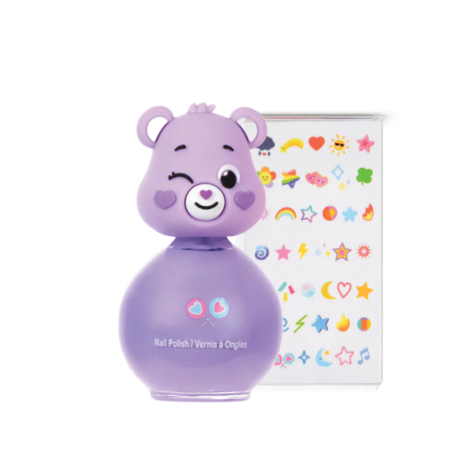 CARE BEARS NAIL POLISH AND STICKERS PURPLE