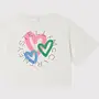 GIRL SS T-SHIRT WITH SPRAY HEART LOGO DISK PRINT