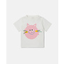BABY GIRL SS T-SHIRT WITH CAT LOGO DISK PRINT