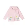 BABY GIRL HOODED CARDIGAN WITH FLOWER CROCHET PATCH
