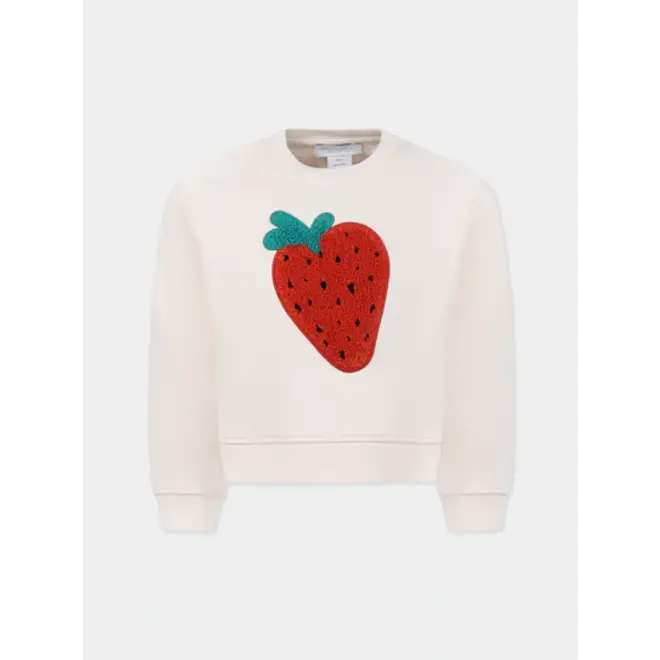 GIRL CARDIGAN WITH FRUIT CROCHET PATCHES
