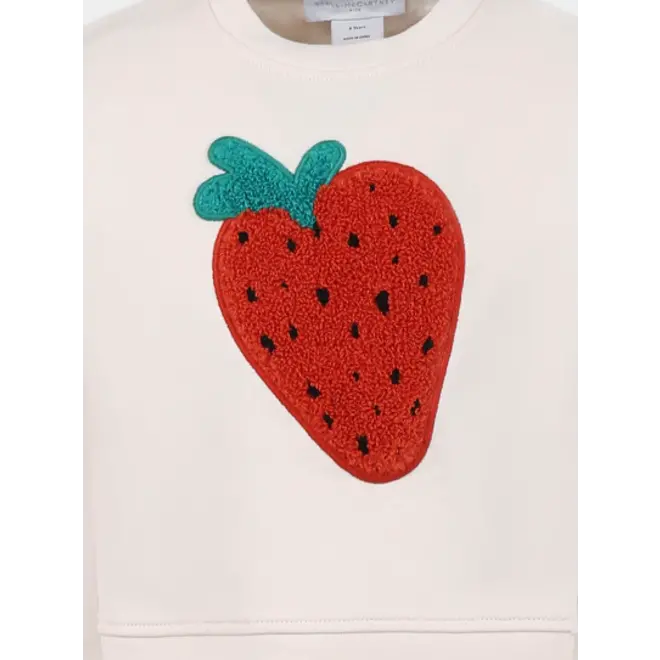 GIRL CARDIGAN WITH FRUIT CROCHET PATCHES