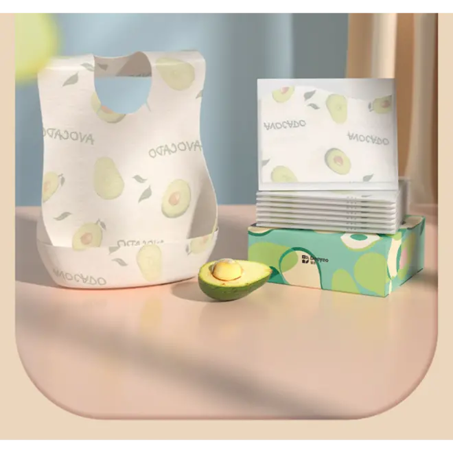 Deeyeo baby disposable bibs avocado