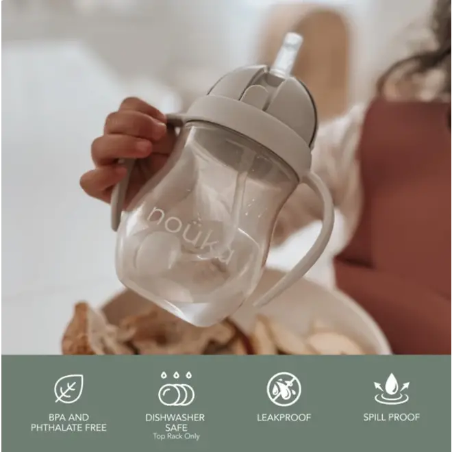 noüka Non-Spill Weighted Straw Cup 8 oz - Bloom