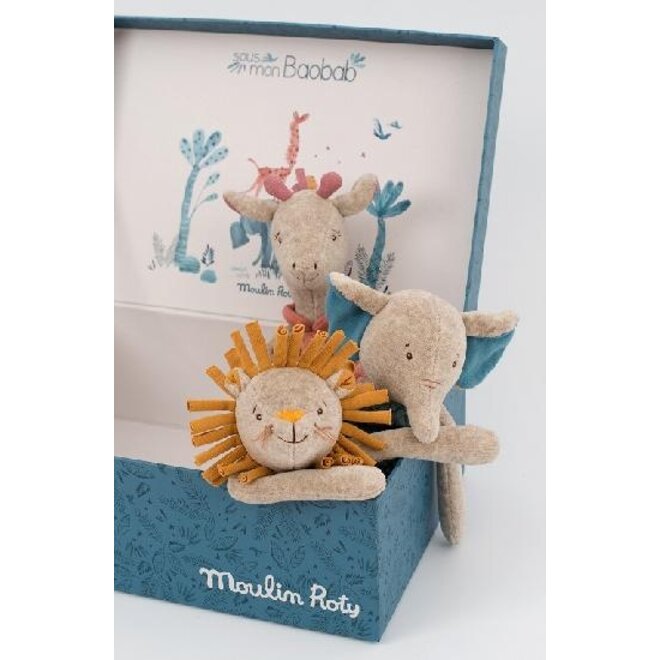Sous Mon Baobab - Rattle Soft Toy (9 assorted) - Moulin Roty
