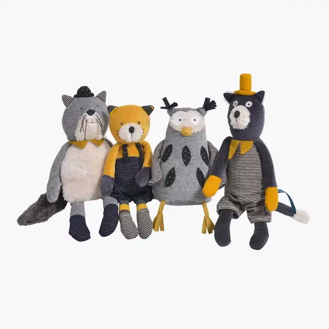 Moustaches - Alphonse grey cat soft toy 39cm