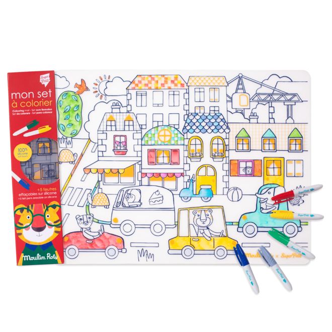 Popipop - Silicone Colouring Set - Moulin Roty x Super Petit