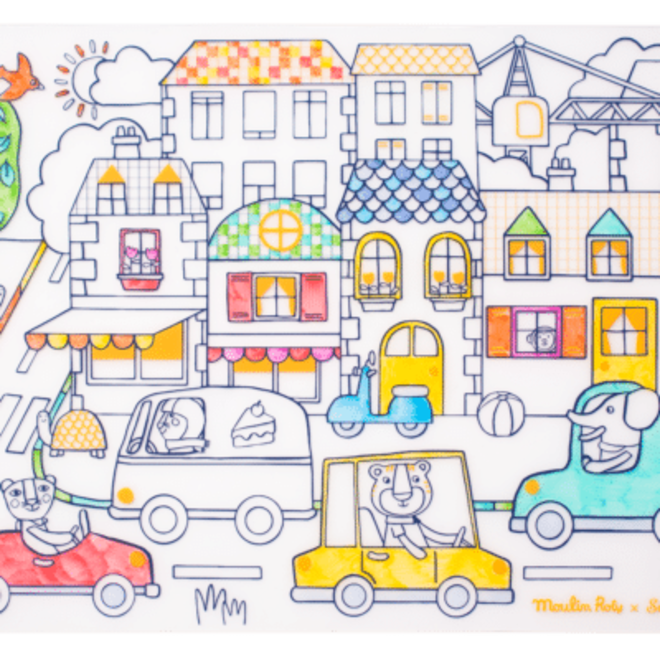 Popipop - Silicone Colouring Set - Moulin Roty x Super Petit