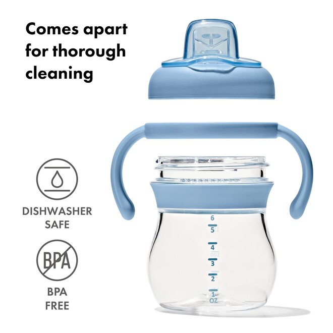TRANSITIONS SOFT SPOUT SIPPY CUP WITH REMOVABLE HANDLES - 6oz - DUSK