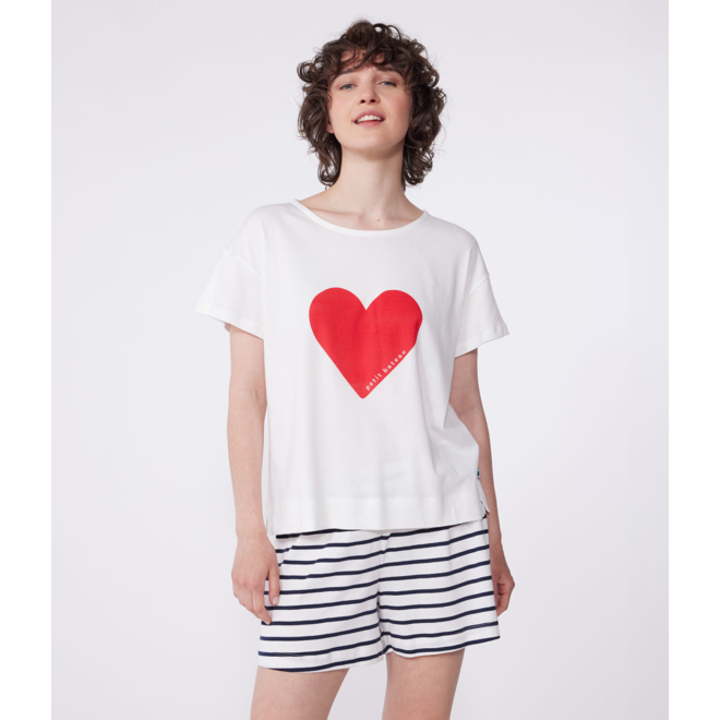 Women's short heart print cotton pyjamas