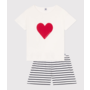 Women's short heart print cotton pyjamas