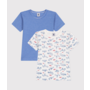Children's short-sleeved Paris print cotton T-shirts - 2-Pack