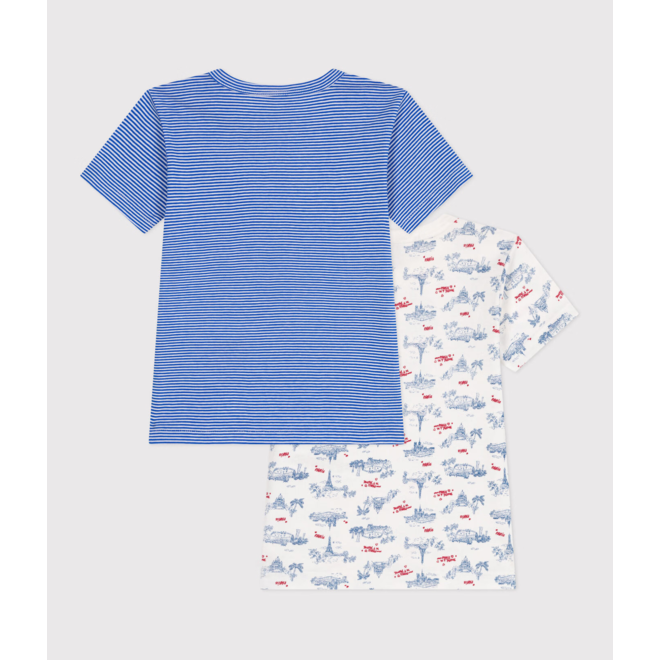 Children's short-sleeved Paris print cotton T-shirts - 2-Pack
