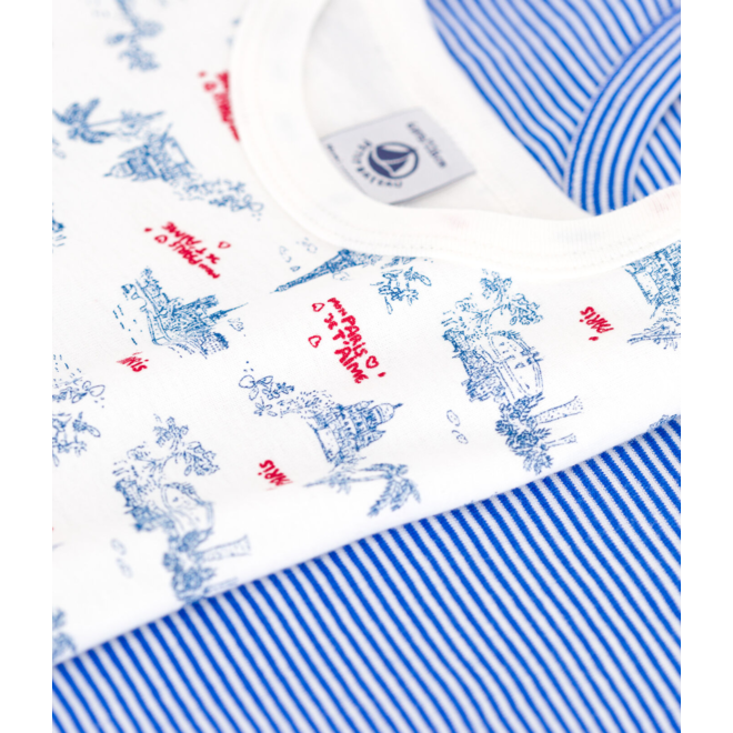 Children's short-sleeved Paris print cotton T-shirts - 2-Pack