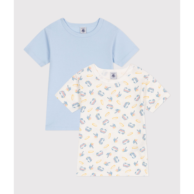Children's short-sleeved van print cotton T-shirts - 2-Pack