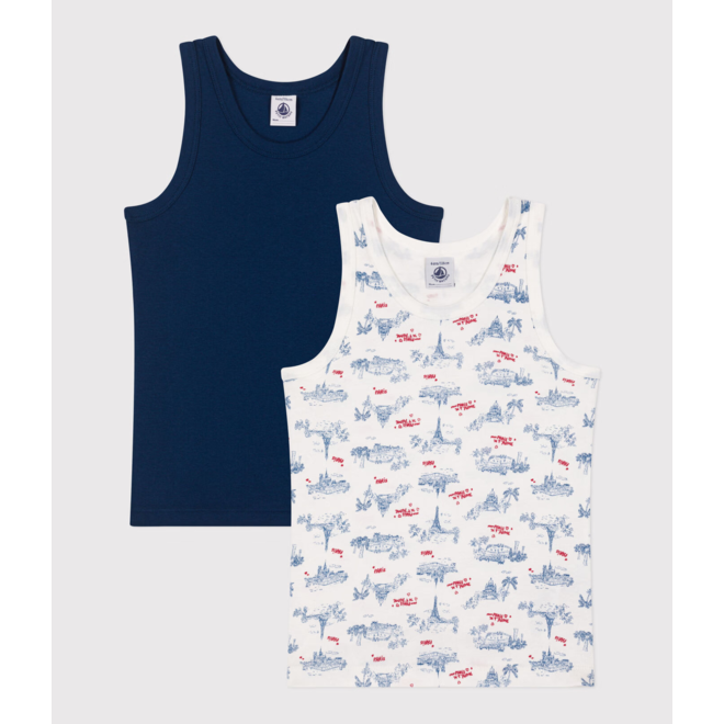 Children's Paris-print cotton tank tops - 2-pack