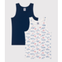 Children's Paris-print cotton tank tops - 2-pack