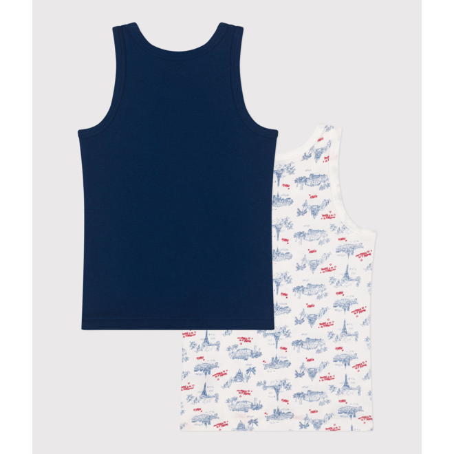 Children's Paris-print cotton tank tops - 2-pack