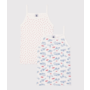 Children's Paris print cotton tank tops with fine straps - 2-pack