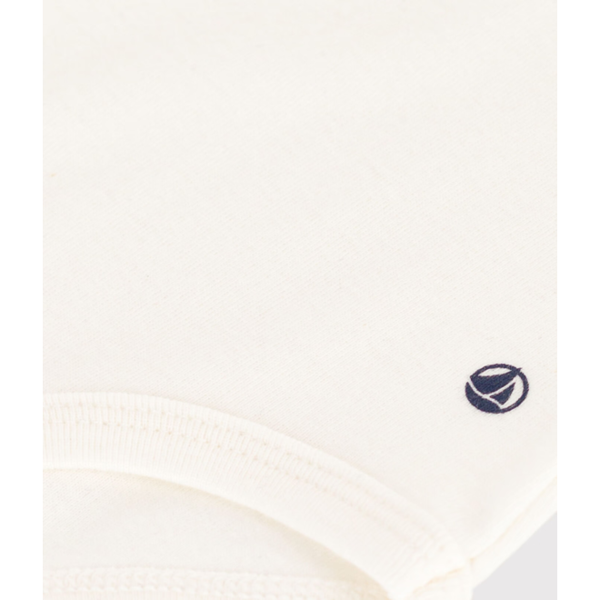 Babies' Short-Sleeved Cotton Bodysuit With Ruffle Collar