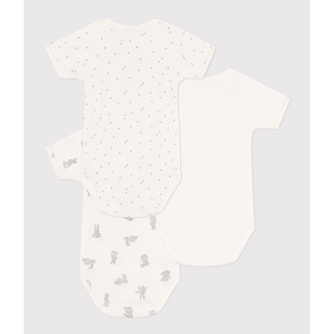 Wrapover short-sleeved rabbit themed bodysuits - Pack of 3