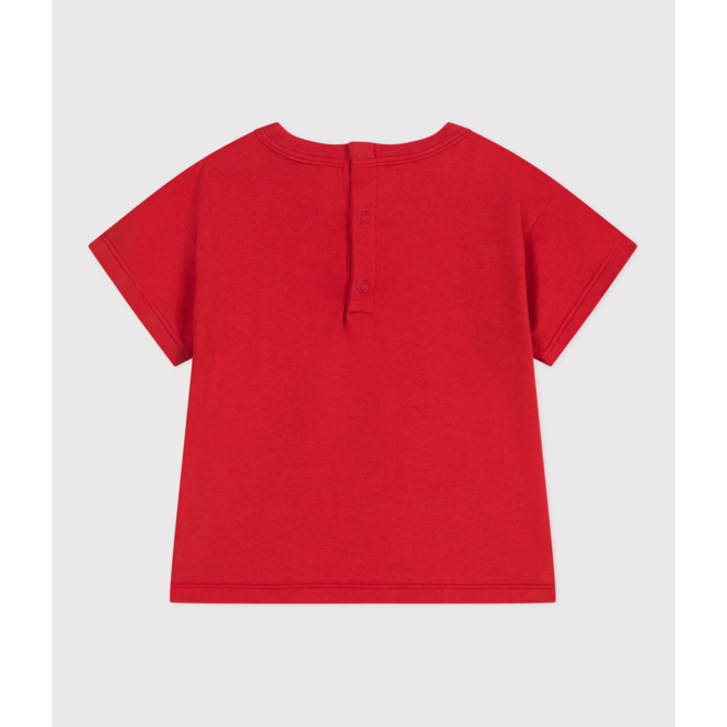 Babies' short-sleeved plain cotton T-shirt