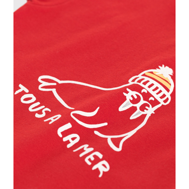 Babies' short-sleeved plain cotton T-shirt