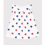 Babies' short-sleeved cotton dress with an integrated triple heart pattern body