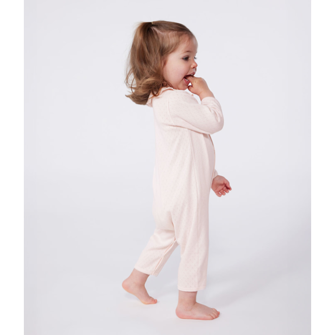 Babies' footless cotton pyjamas with a Peter Pan collar