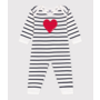Babies' heart pattern popper-free cotton pyjamas