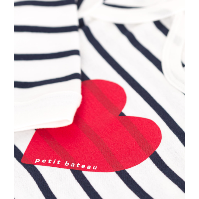 Babies' heart pattern popper-free cotton pyjamas