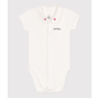 Newborns' short-sleeved cotton body with a collar