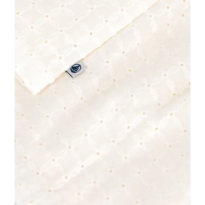 Babies' sleeveless white cotton broderie anglaise dress