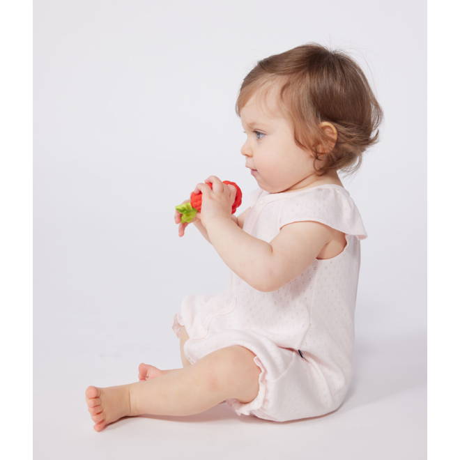 Babies' short plain cotton jumpsuit