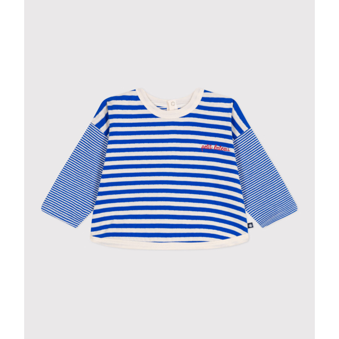 Babies' long sleeved stripy cotton T-shirt