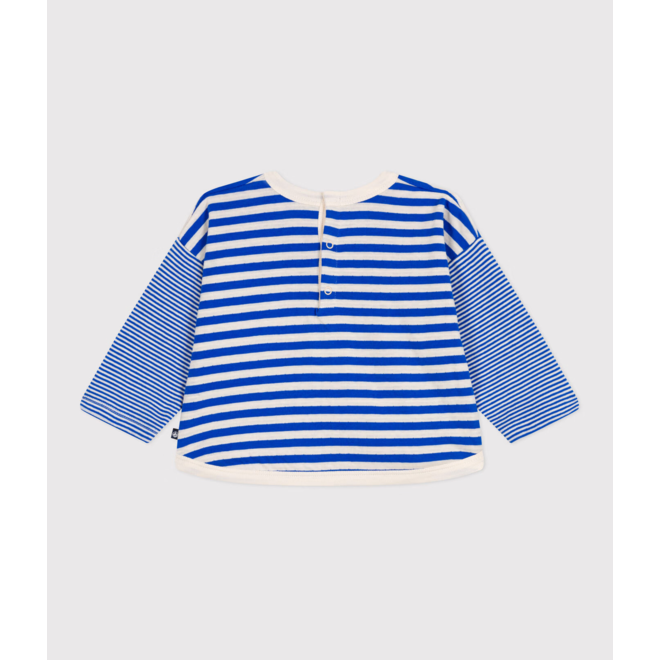 Babies' long sleeved stripy cotton T-shirt