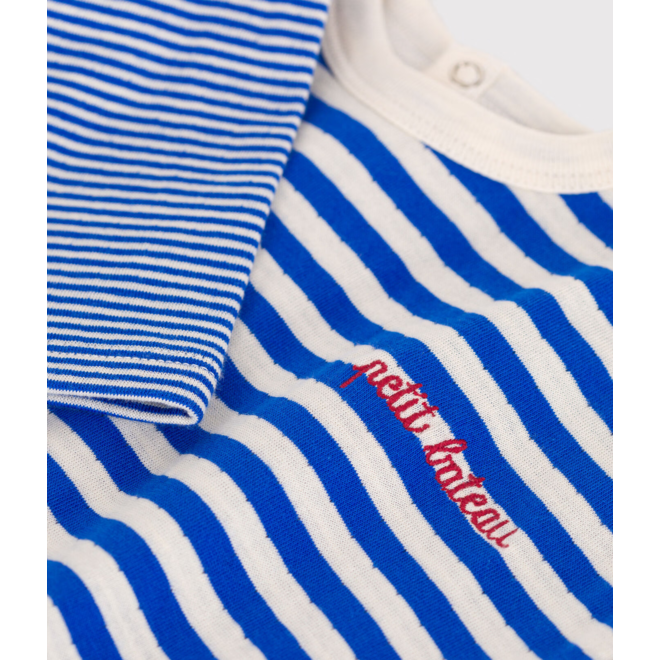 Babies' long sleeved stripy cotton T-shirt