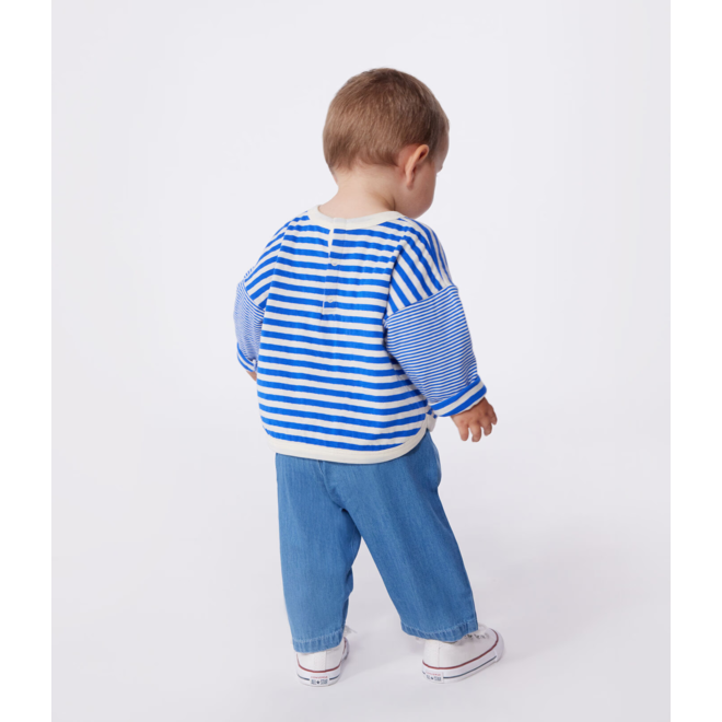 Babies' long sleeved stripy cotton T-shirt