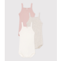 Babies' strappy plain cotton bodies - 3-Pack